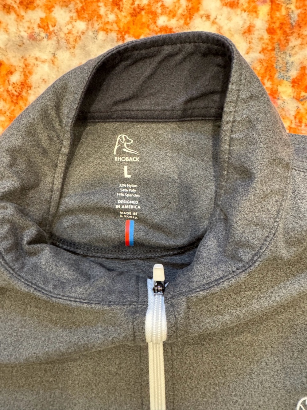 Rhoback Gray Performance Quarter Zip Pullover Bra… - image 4